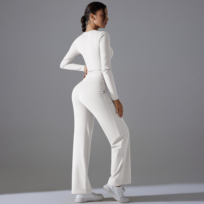 Yoga Set with Long Sleeve Top and Pants