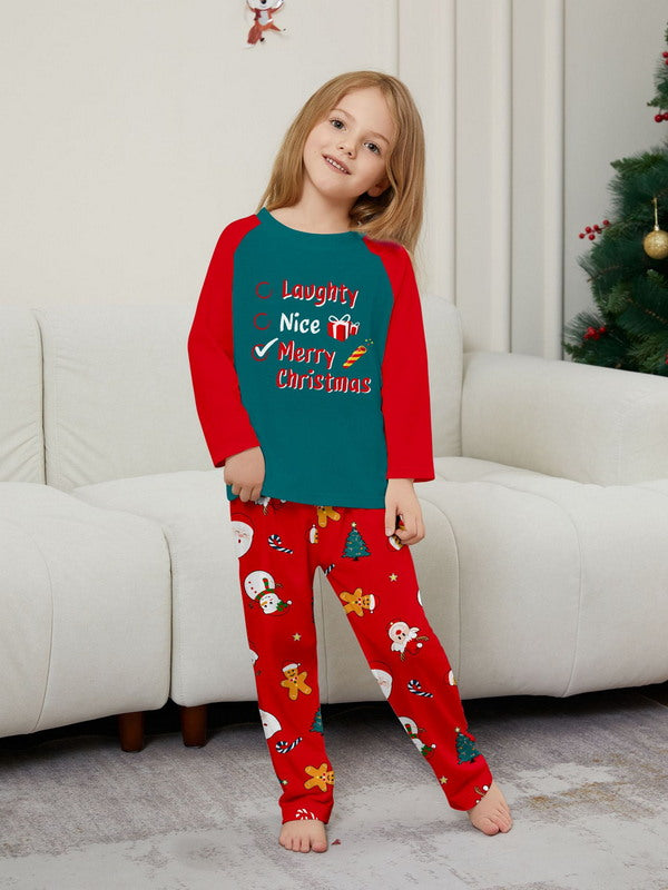 Matching Merry Christmas Naughty Nice Print Cozy and Festive Christmas Pajamas for the Whole Family