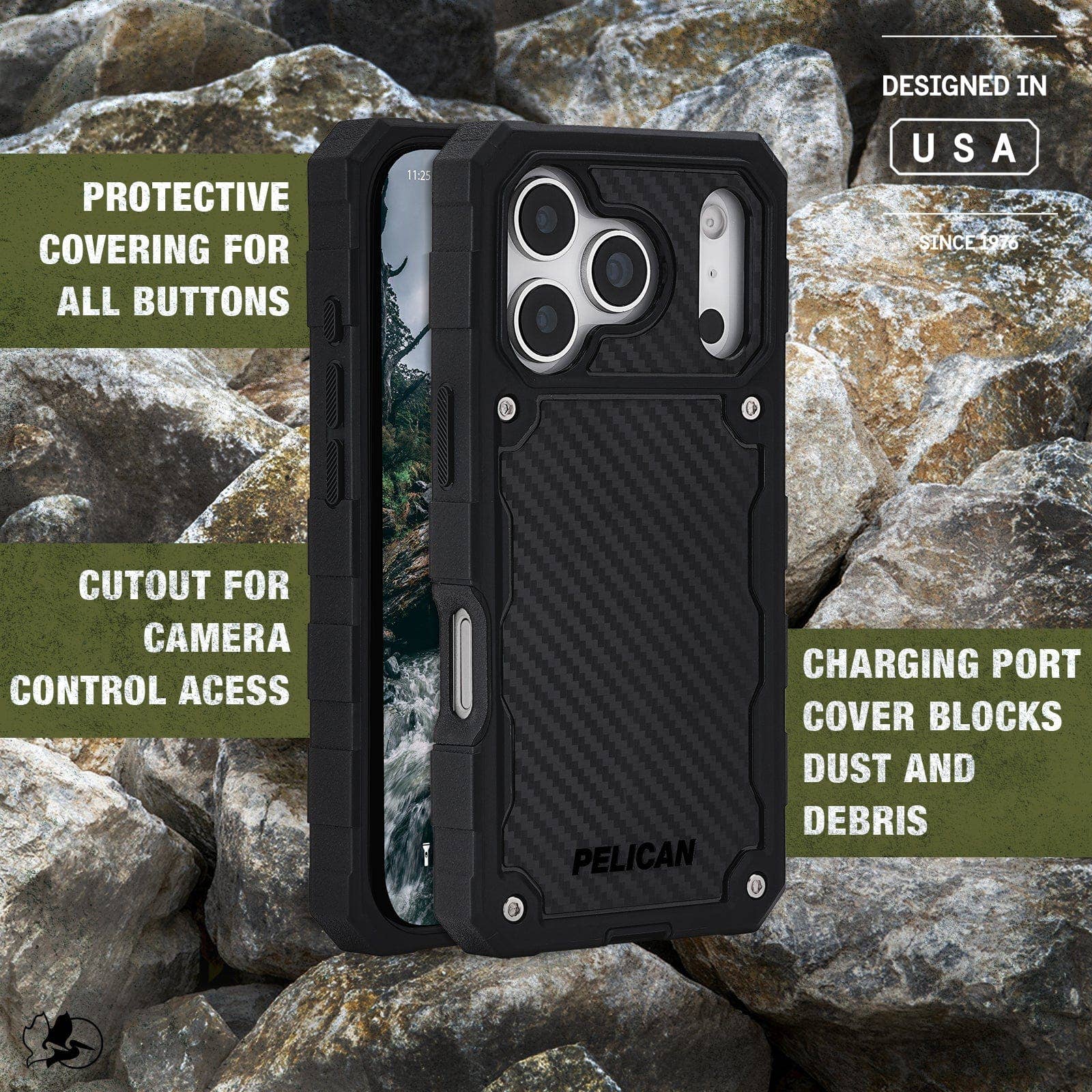 Pelican Shield Carbon Fiber MagSafe - iPhone 17 Pro: Carbon