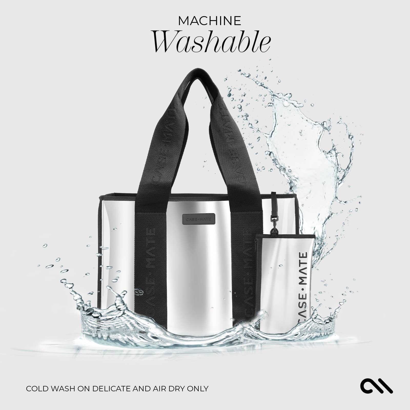 Case-Mate Silver Chrome Beach Tote Shoulder Bag - Silver