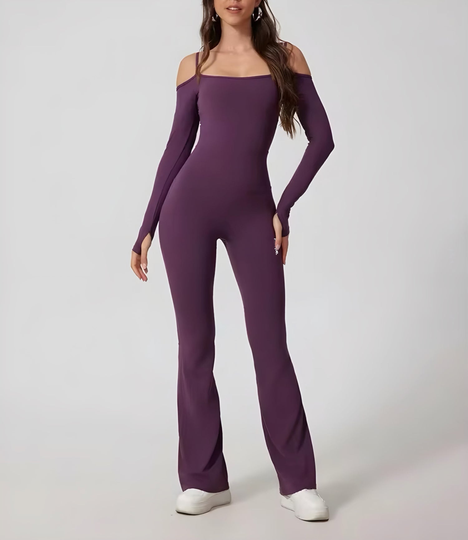 Off Shoulder Long Sleeve One-Piece Suit