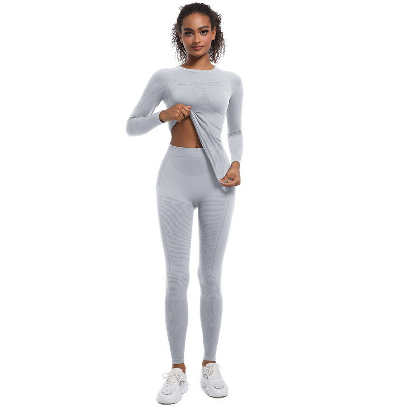 Yoga Set with Long Sleeve Top and Leggings