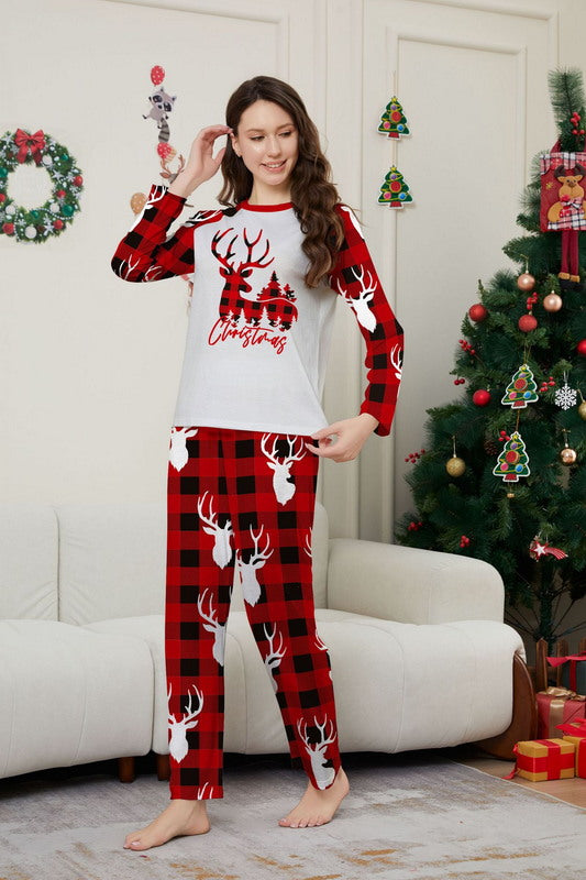 Matching Merry Christmas Reindeer Print Cozy and Festive Christmas Pajamas for the Whole Family