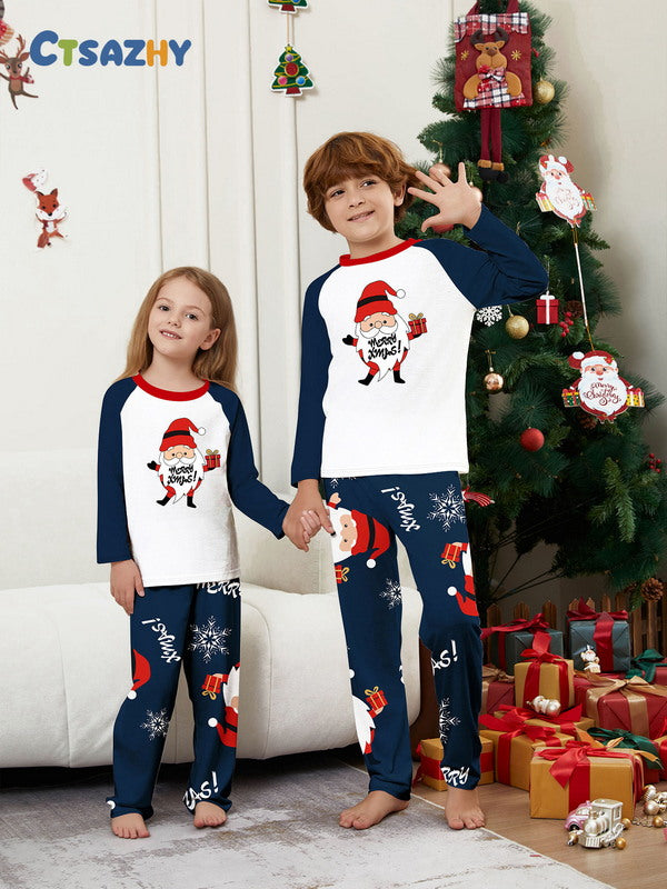Matching Merry Christmas Santa Print Cozy and Festive Christmas Pajamas for the Whole Family
