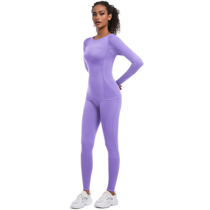 Yoga Set with Long Sleeve Top and Leggings