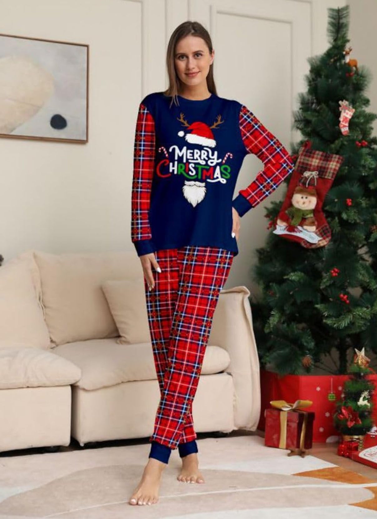 Matching Merry Christmas Santa Claus Hat Cozy and Festive Christmas Pajamas for the Whole Family