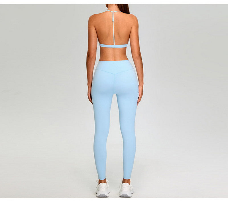 Sleek Yoga Sports Bra and High-Waisted Leggings Set