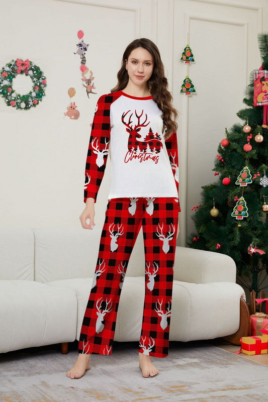 Matching Merry Christmas Reindeer Print Cozy and Festive Christmas Pajamas for the Whole Family
