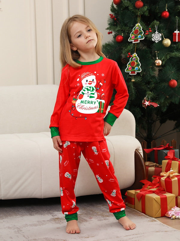 Matching Merry Christmas Snowman Print Cozy and Festive Christmas Pajamas for the Whole Family