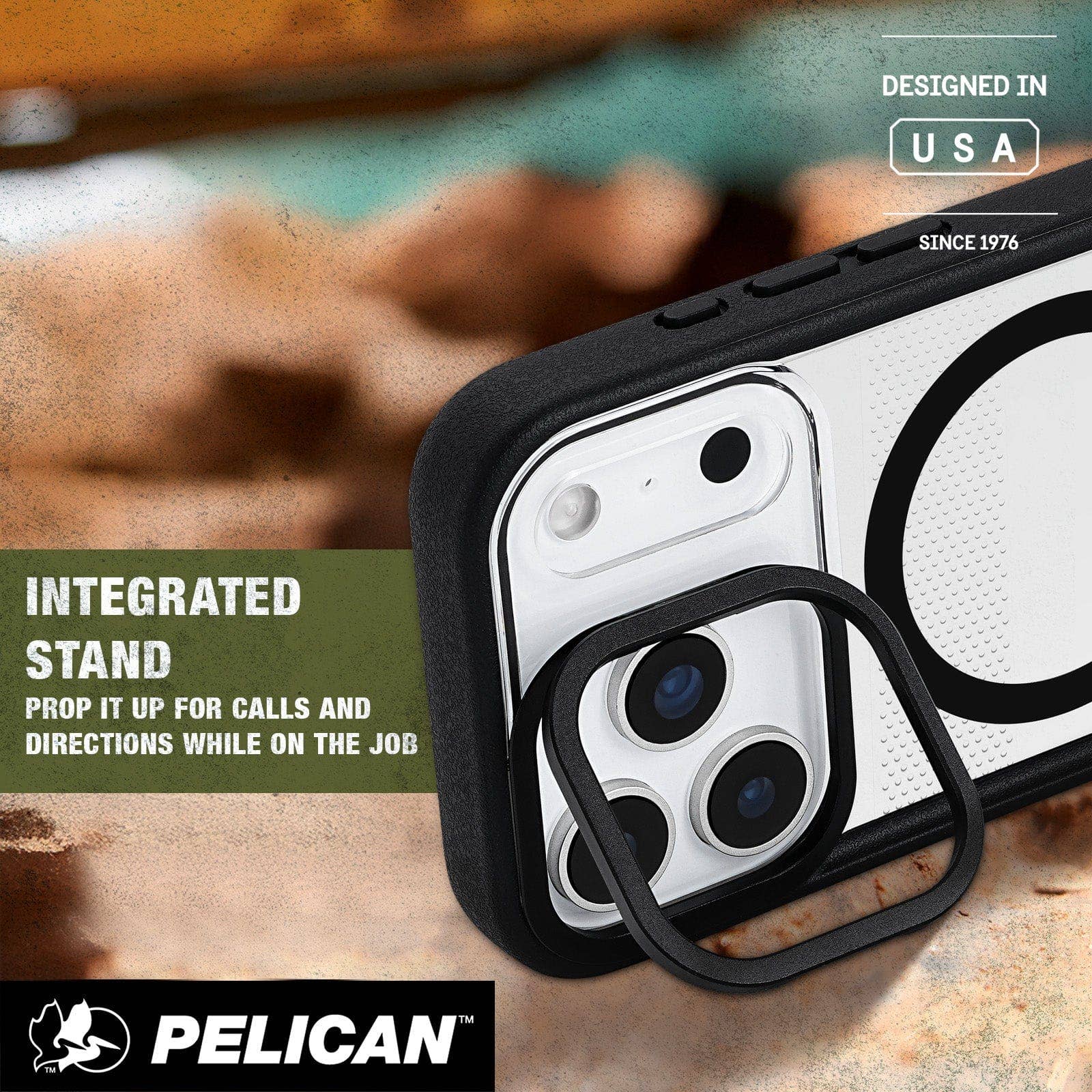 Pelican Protector Clear MagSafe w/ Stand - iPhone 17 Pro: Clear