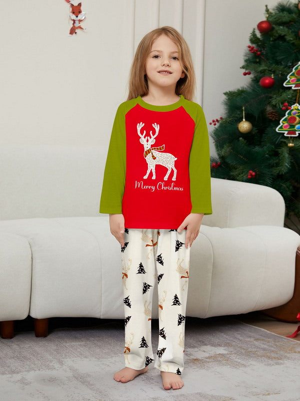 Matching Merry Christmas Reindeer Print Cozy and Festive Christmas Pajamas for the Whole Family