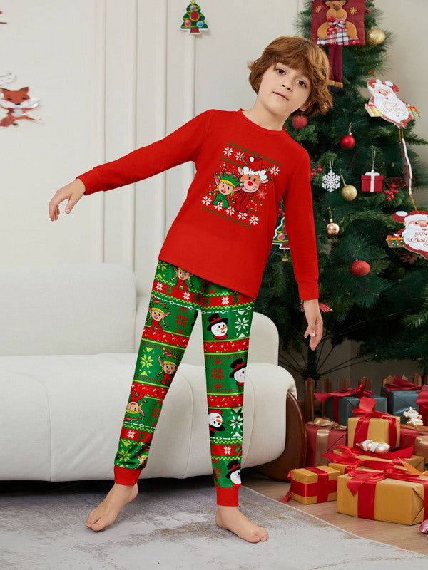 Matching Merry Christmas Reindeer Print Cozy and Festive Christmas Pajamas for the Whole Family