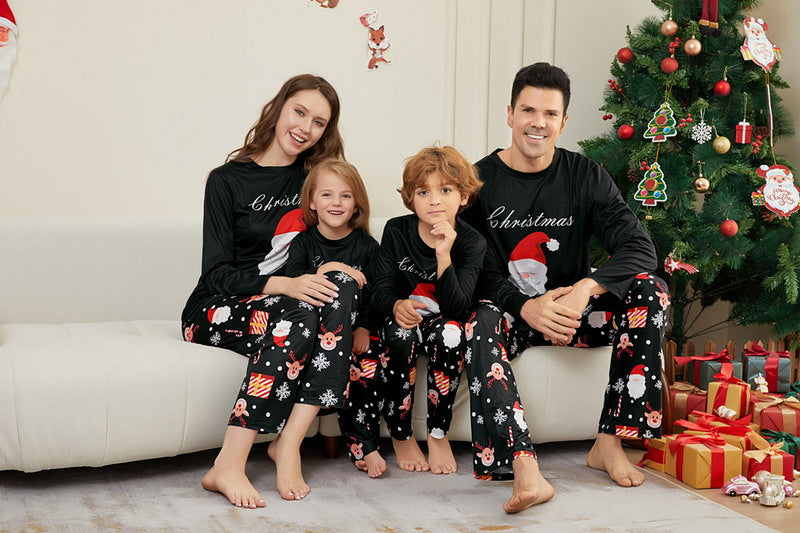 Matching Merry Christmas Santa Print Cozy and Festive Christmas Pajamas for the Whole Family