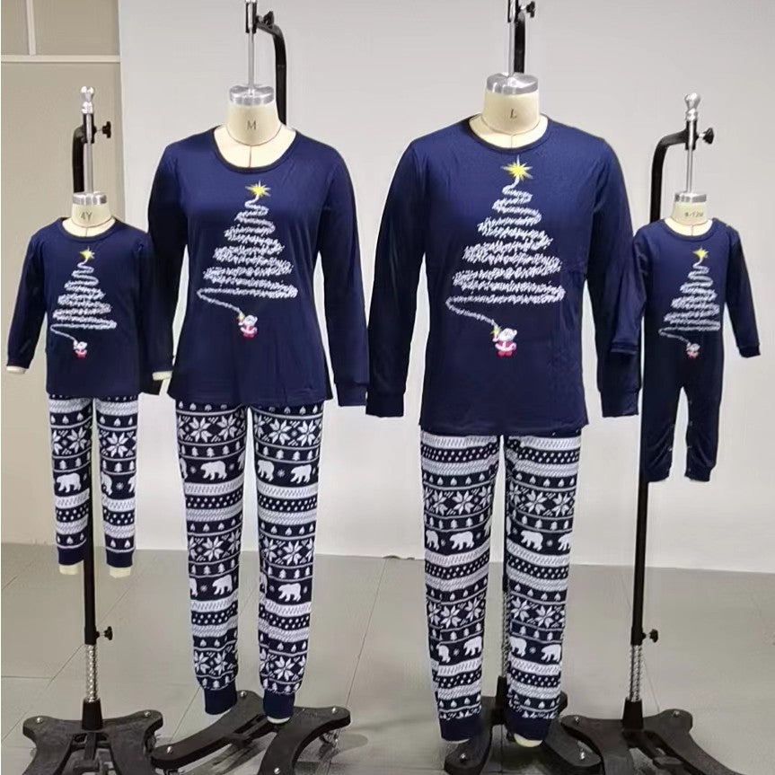 Modern Active Cozy and Festive Christmas Pajamas for the Whole Family I Navy