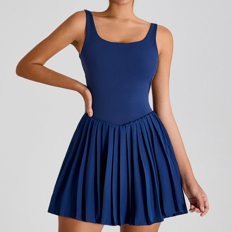 BackSwing Pleated Dress