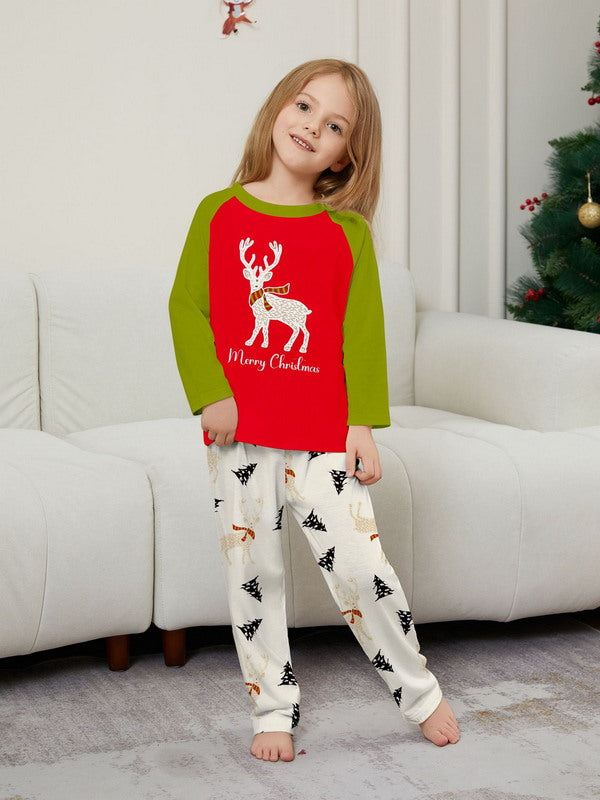 Matching Merry Christmas Reindeer Print Cozy and Festive Christmas Pajamas for the Whole Family