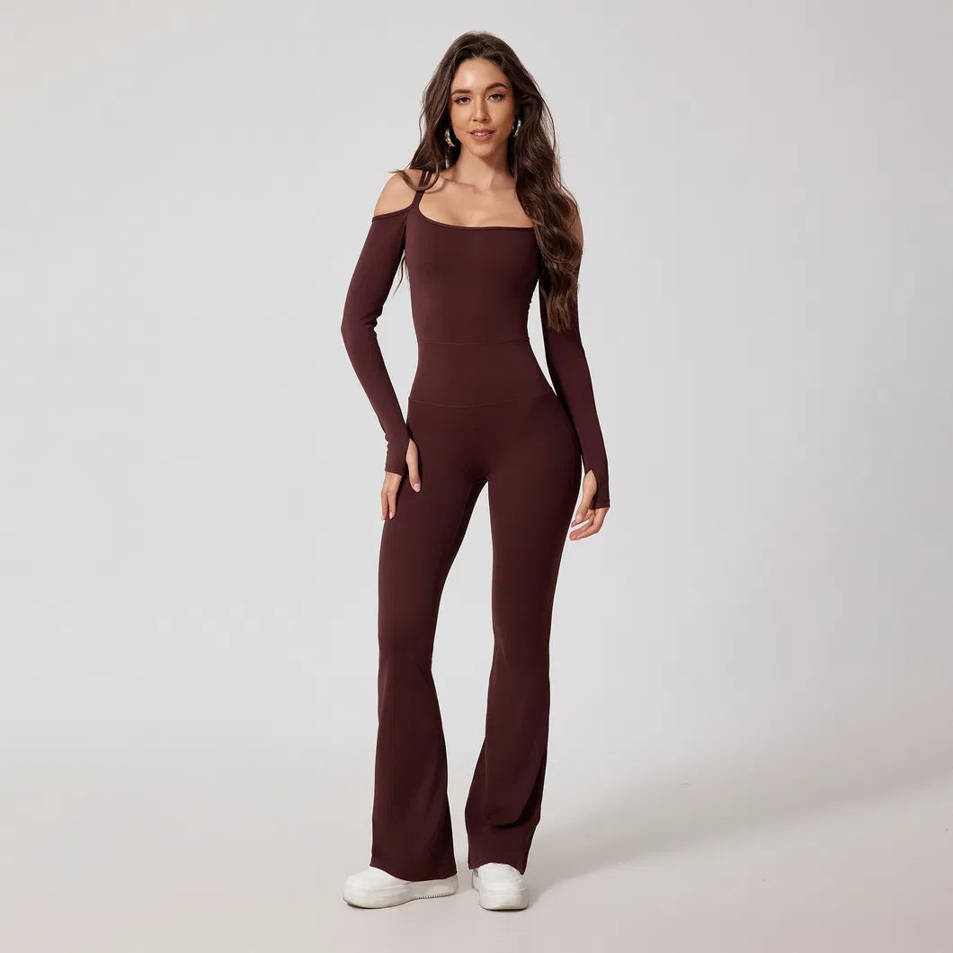 Off Shoulder Long Sleeve One-Piece Suit
