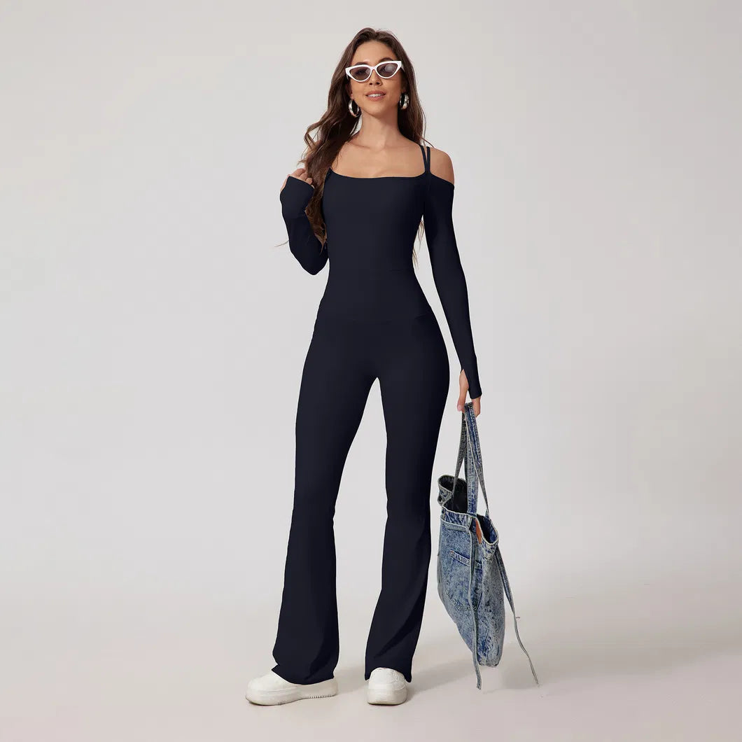 Off Shoulder Long Sleeve One-Piece Suit