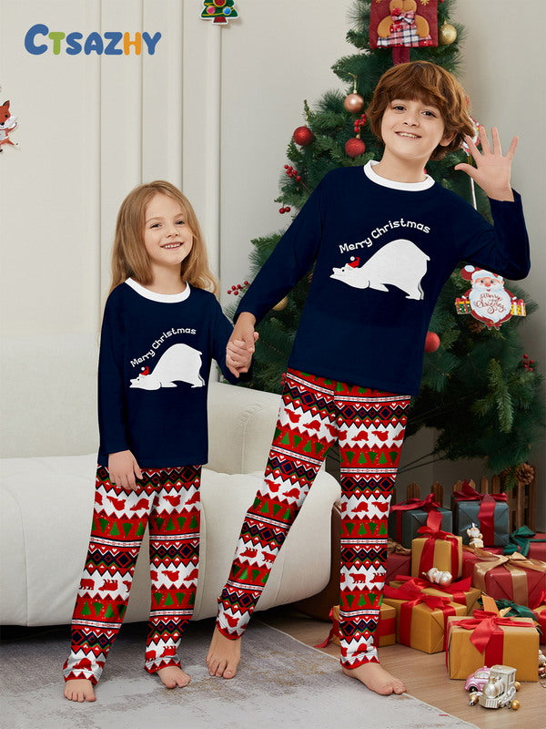 Matching Merry Christmas Santa Print Cozy and Festive Christmas Pajamas for the Whole Family