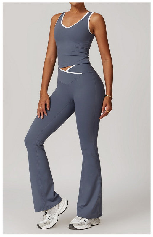 Sculpt Luxe Contrast Trim V-Neck Tank