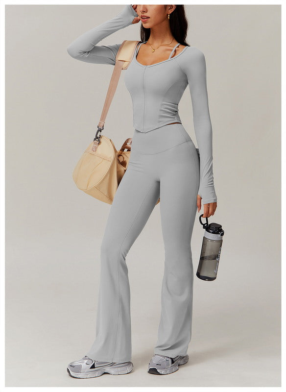 Long Sleeve Full Zip  Sports Top