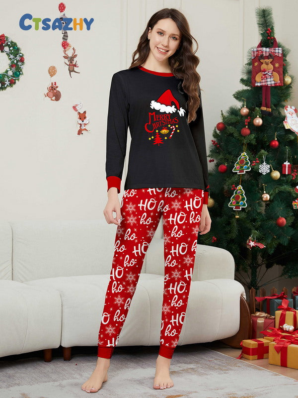 Matching Merry Christmas Santa Print Cozy and Festive Christmas Pajamas for the Whole Family