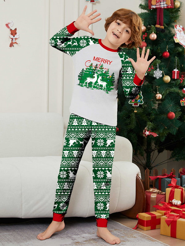 Matching Merry Christmas Reindeer Print Cozy and Festive Christmas Pajamas for the Whole Family