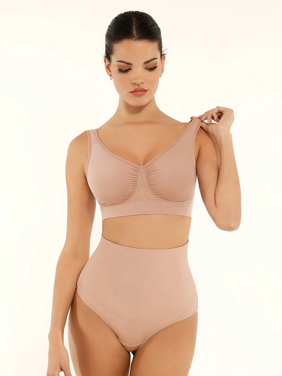 Seamless Shaping Support Bra with Wide Back