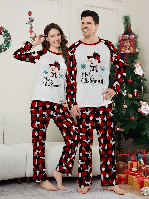 Matching Merry Christmas Snowman Print Cozy and Festive Christmas Pajamas for the Whole Family