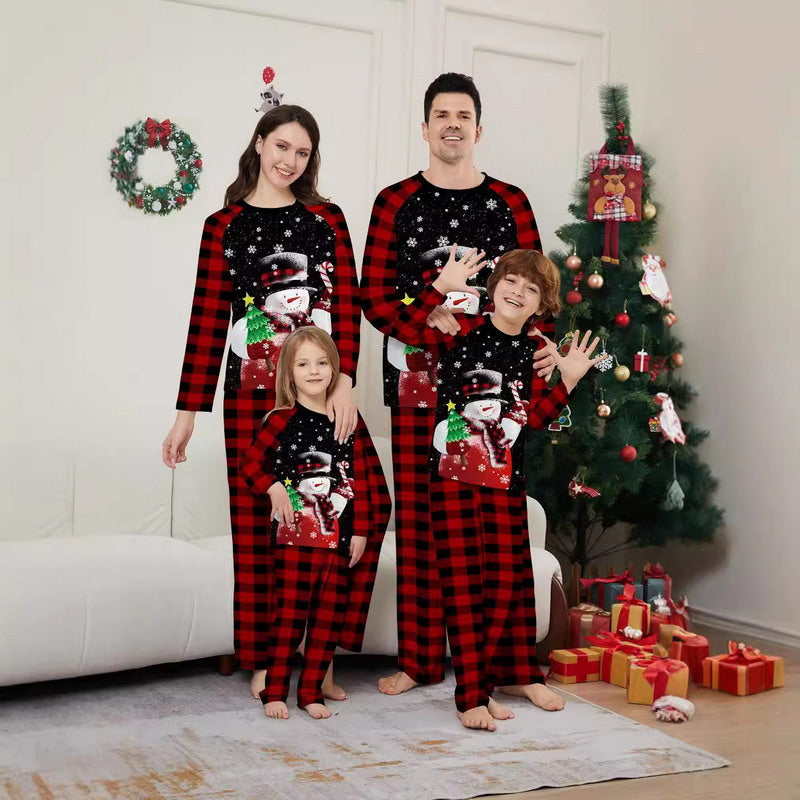 Matching Merry Christmas Snowman Print Cozy and Festive Christmas Pajamas for the Whole Family