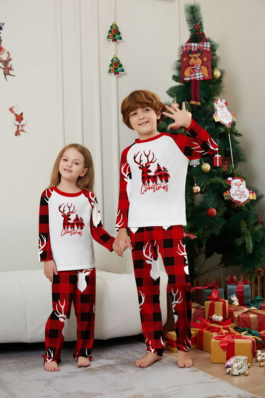 Matching Merry Christmas Reindeer Print Cozy and Festive Christmas Pajamas for the Whole Family
