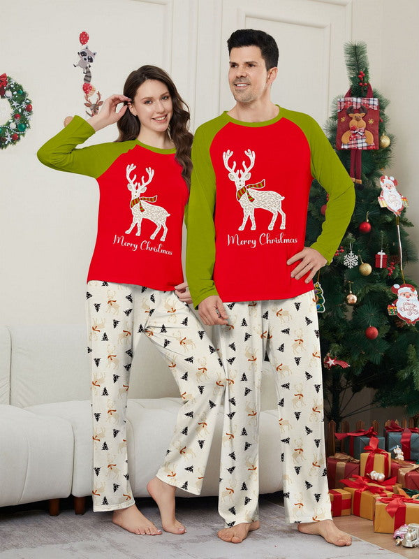 Matching Merry Christmas Reindeer Print Cozy and Festive Christmas Pajamas for the Whole Family