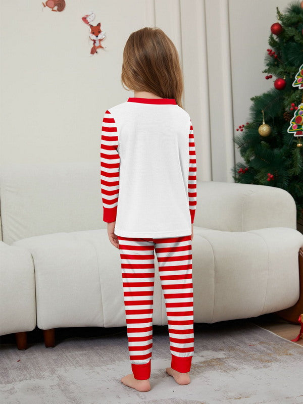 Matching Merry Christmas Stripes Print Cozy and Festive Christmas Pajamas for the Whole Family
