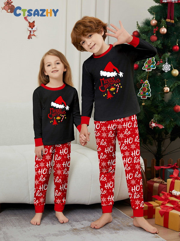 Matching Merry Christmas Santa Print Cozy and Festive Christmas Pajamas for the Whole Family