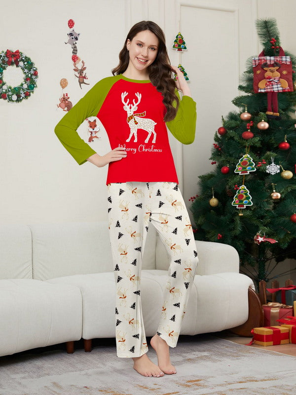 Matching Merry Christmas Reindeer Print Cozy and Festive Christmas Pajamas for the Whole Family