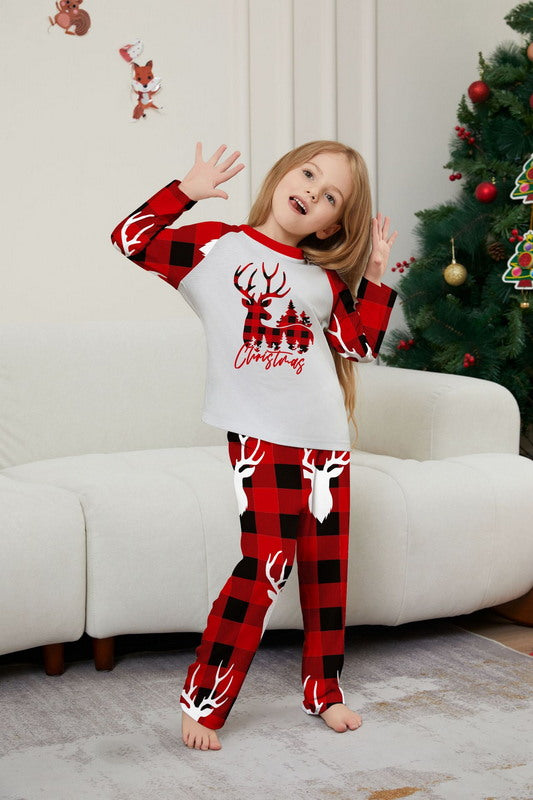 Matching Merry Christmas Reindeer Print Cozy and Festive Christmas Pajamas for the Whole Family