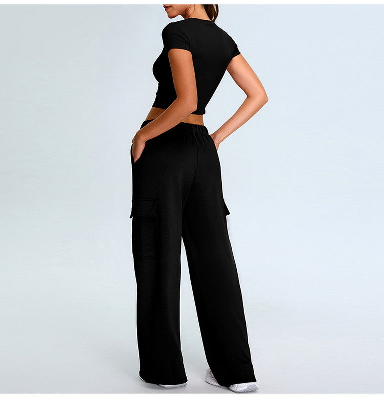 Sports Top and Cargo Pants Set