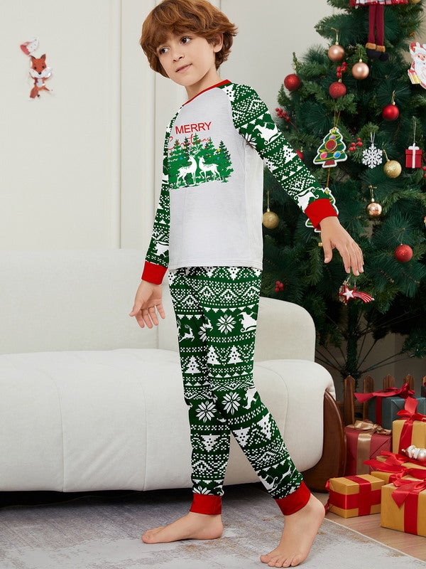 Matching Merry Christmas Reindeer Print Cozy and Festive Christmas Pajamas for the Whole Family