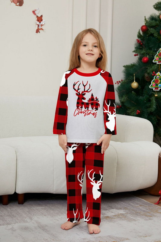 Matching Merry Christmas Reindeer Print Cozy and Festive Christmas Pajamas for the Whole Family