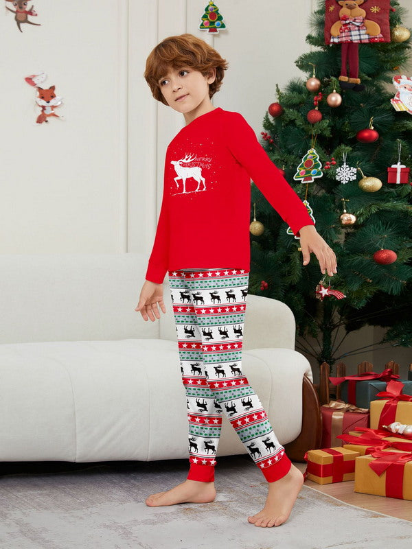 Matching Merry Christmas Reindeer Print Cozy and Festive Christmas Pajamas for the Whole Family