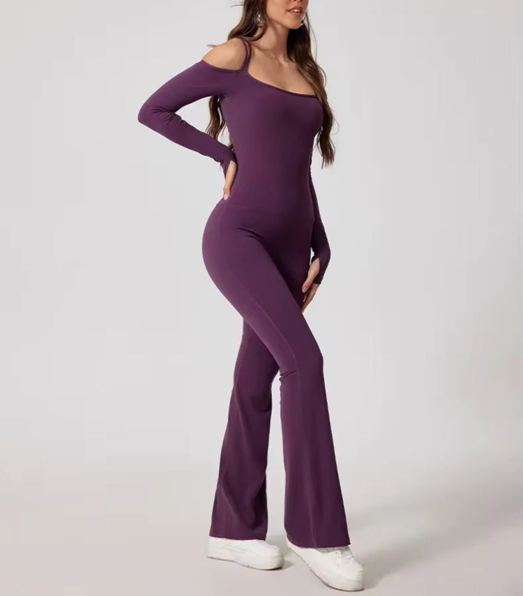 Off Shoulder Long Sleeve One-Piece Suit