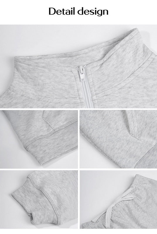 Cloudy Day Half-Zip Lounge Set