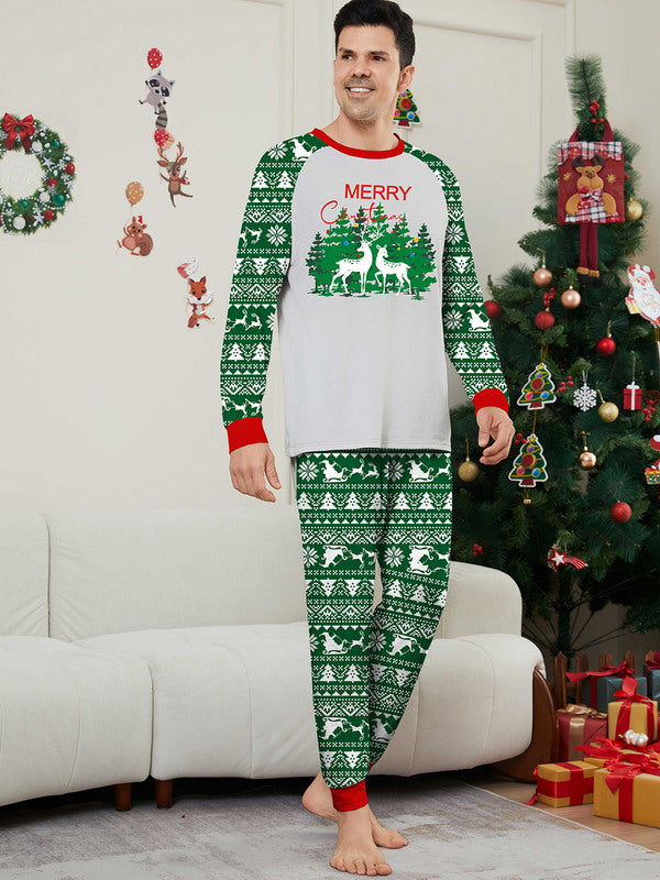 Matching Merry Christmas Reindeer Print Cozy and Festive Christmas Pajamas for the Whole Family