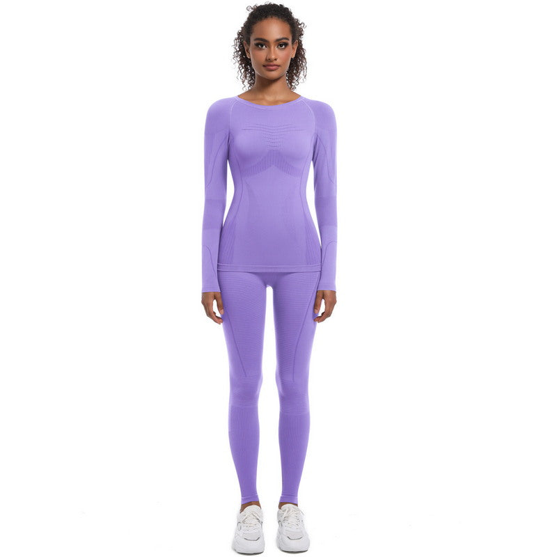 Yoga Set with Long Sleeve Top and Leggings