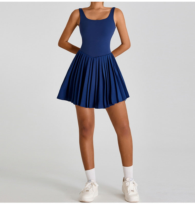 BackSwing Pleated Dress