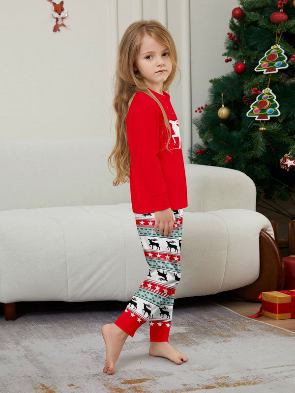Matching Merry Christmas Reindeer Print Cozy and Festive Christmas Pajamas for the Whole Family