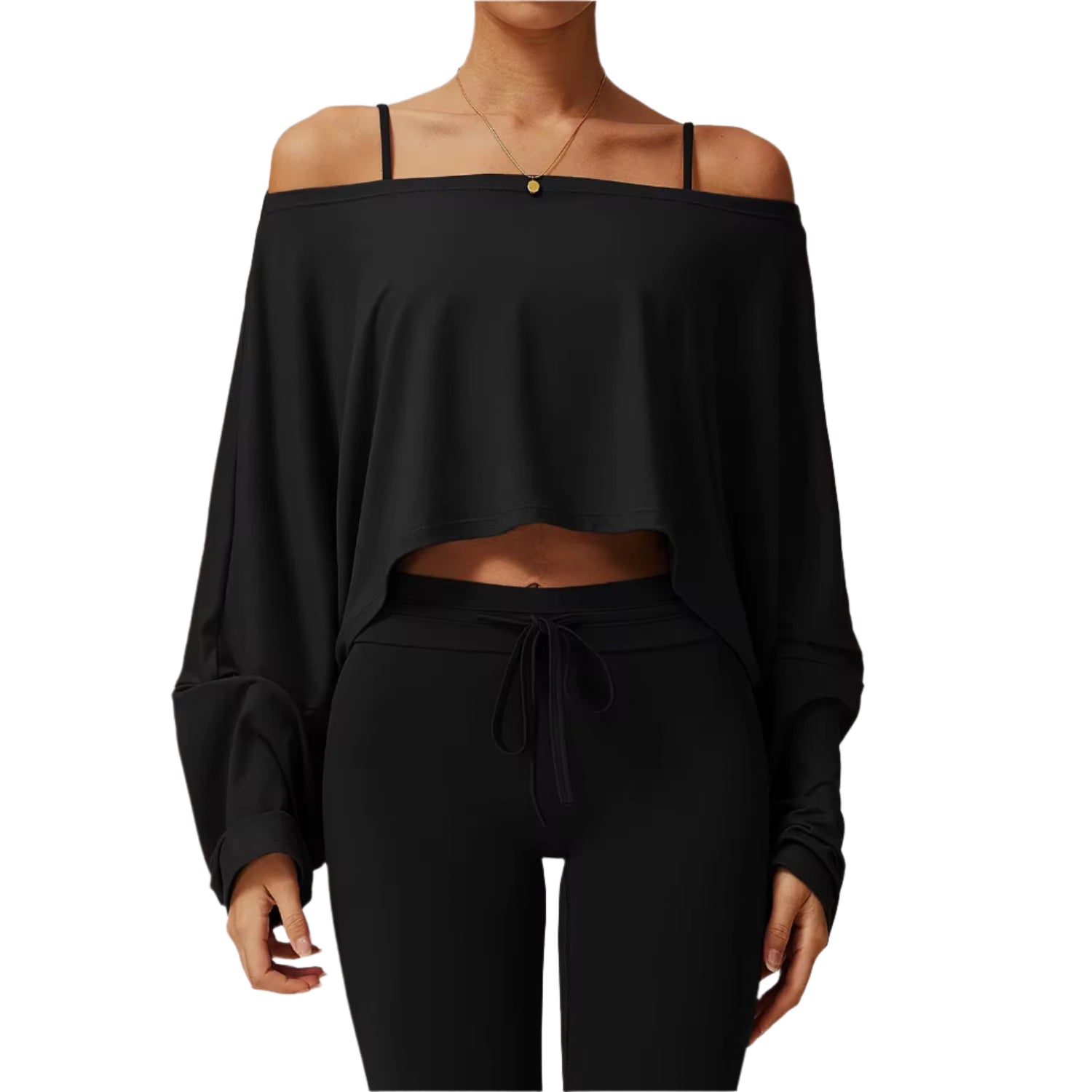 Flow Off-Shoulder Long Sleeve Crop Top