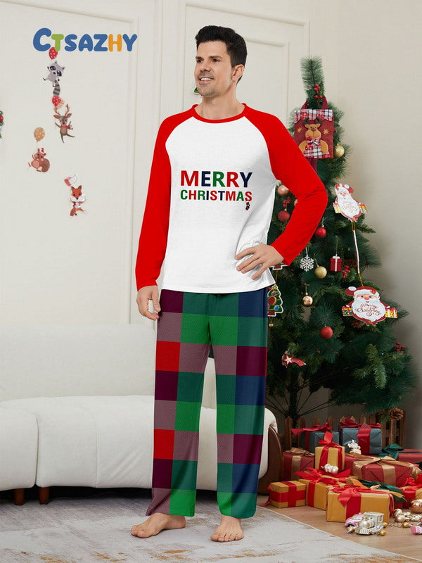 Matching Merry Christmas Plaid Print Cozy and Festive Christmas Pajamas for the Whole Family