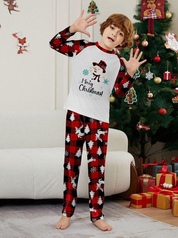 Matching Merry Christmas Snowman Print Cozy and Festive Christmas Pajamas for the Whole Family
