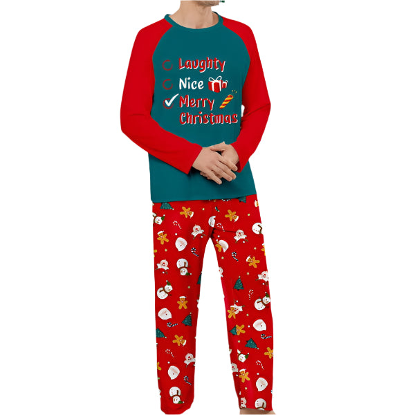 Matching Merry Christmas Naughty Nice Print Cozy and Festive Christmas Pajamas for the Whole Family